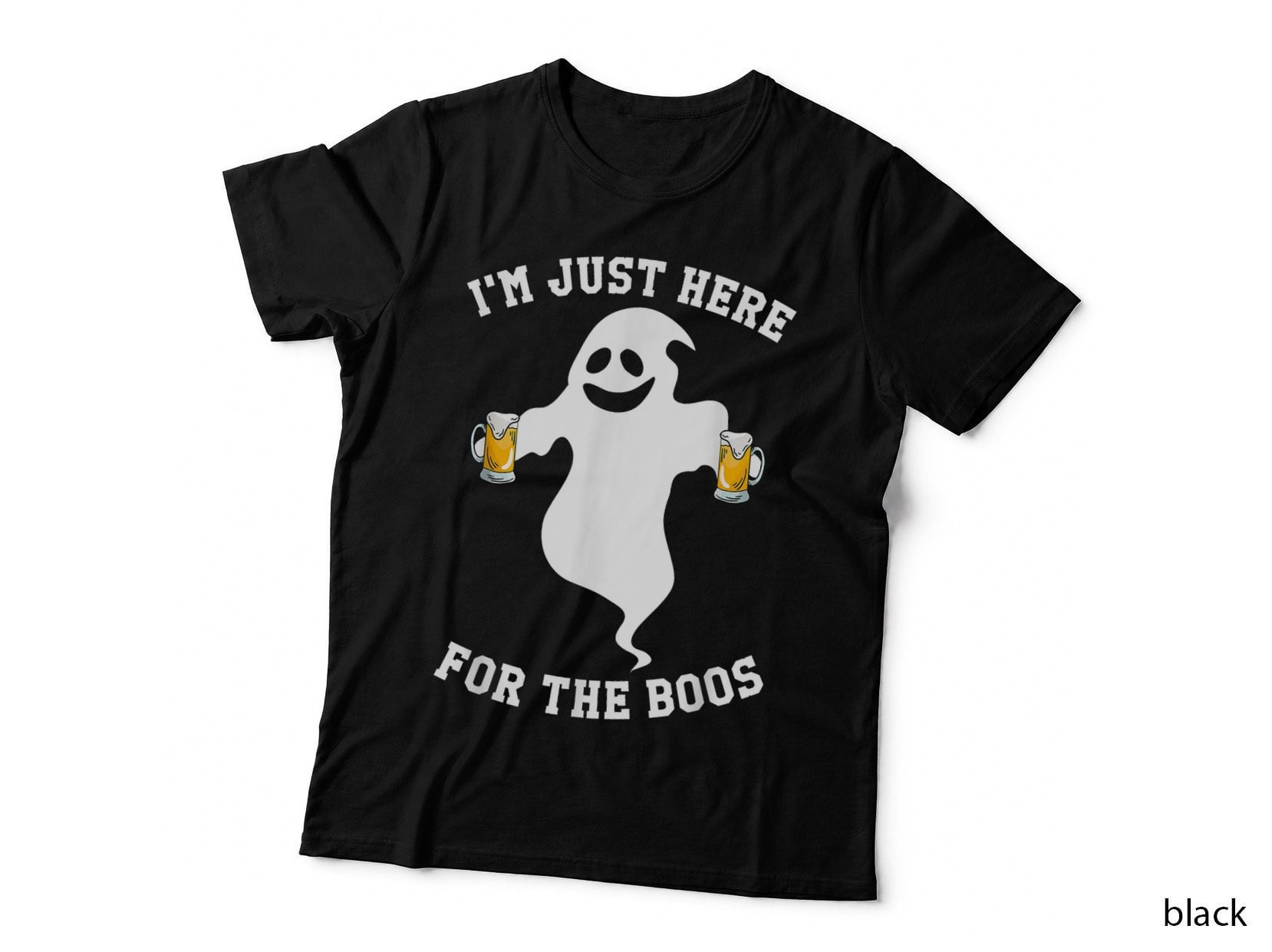 I'm Just Here for Boos Halloween Pumpkin Spice Ghost Graphic T-Shirt