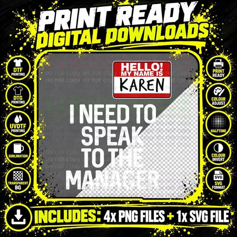 Karen Halloween Costume - to Speak to the Manager Funny Png SVG Digital Bundle