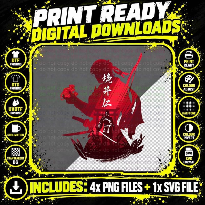 Legend of Jin Sakai the Ghost T-Shirt Png SVG Digital Bundle