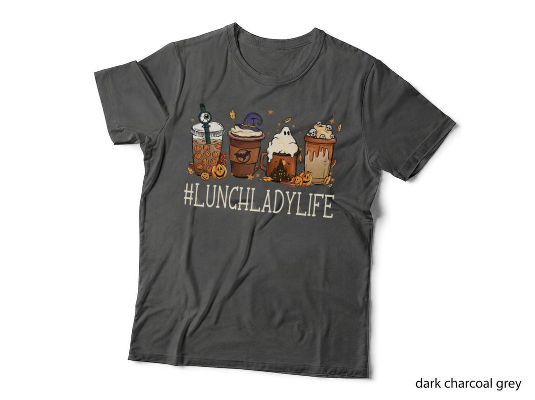 Lunch Lady Horror Coffee Spooky Halloween Pumpkin Autumn T-Shirt