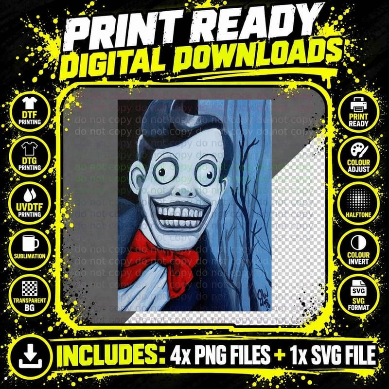 Mr. Chuckleth, the X-Files, Horror Art, Scary Png SVG Digital Bundle