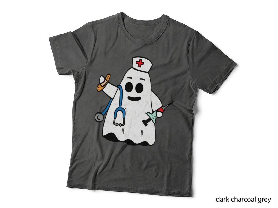 Nurse Ghost Scrub Cute Halloween Costume for Nurses Women RN T-Shirt