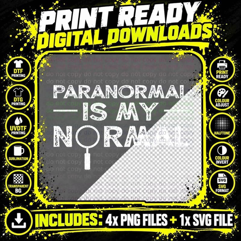 Paranormal Investigator Ghost Hunting Funny Gift T-Shirt Png SVG Digital Bundle