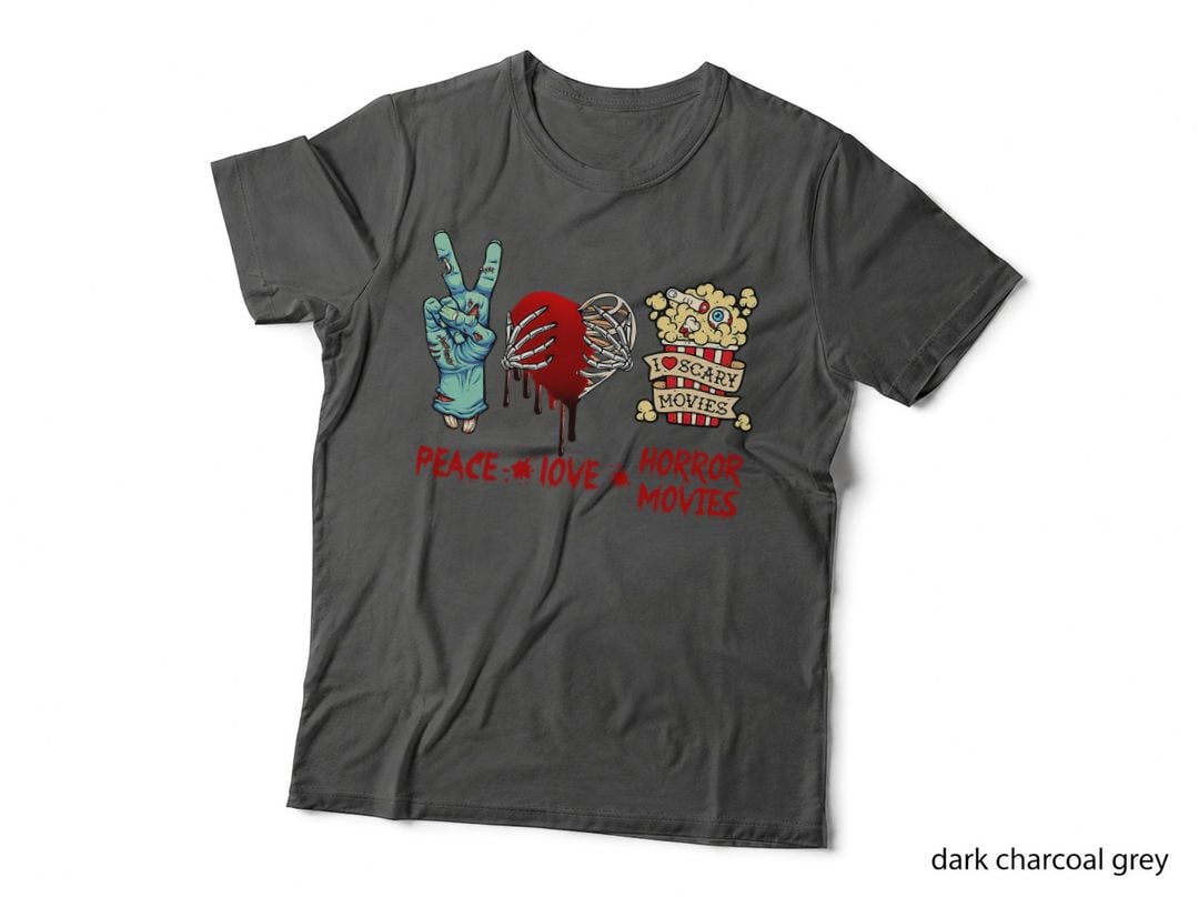 Peace Love Horror Movies Halloween Costume Mens T-Shirt