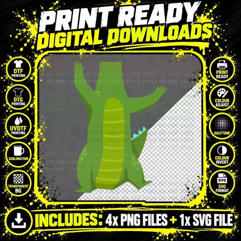 Pretend I'm a Crocodile Alligator Funny Halloween Png SVG Digital Bundle