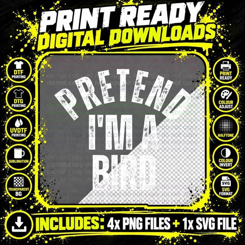 Pretend I'm a Red Bird Funny Vintage Lazy Halloween Png SVG Digital Bundle