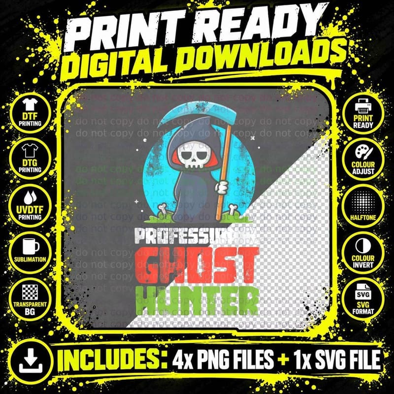 Professional Ghost Hunter Ghost T-Shirt Png SVG Digital Bundle