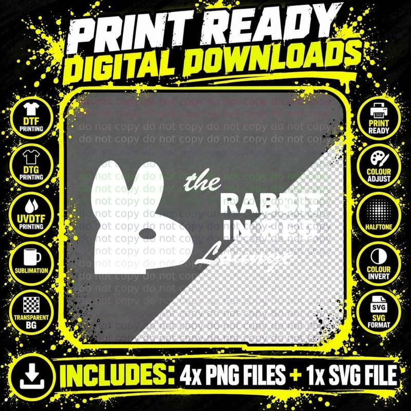 Rabbit in Red Lounge Halloween Classic T-Shirt Png SVG Digital Bundle