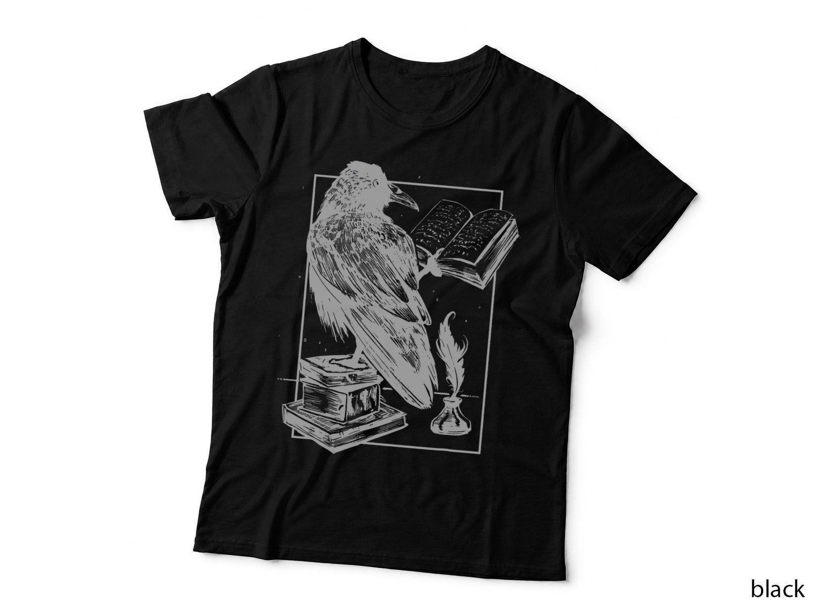 Raven Goth Dark Academic Magic Gothic Crow Occult Horror T-Shirt