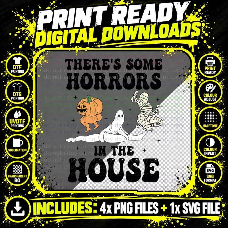 Res Some Horrors in This House Halloween T-Shirt Png SVG Digital Bundle