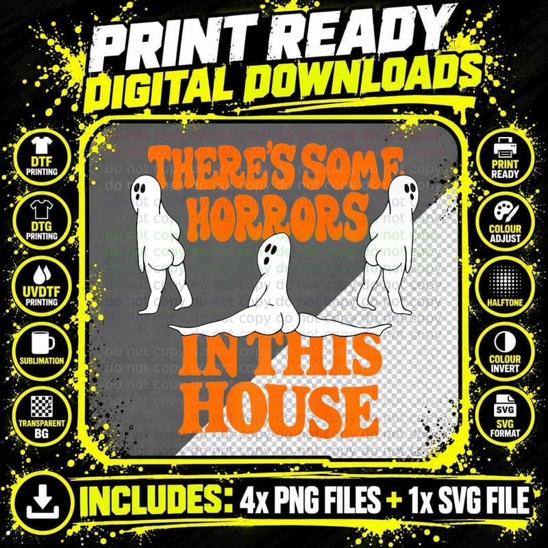 Res Some Horrors in This House Spooky Season Halloween Png SVG Digital Bundle