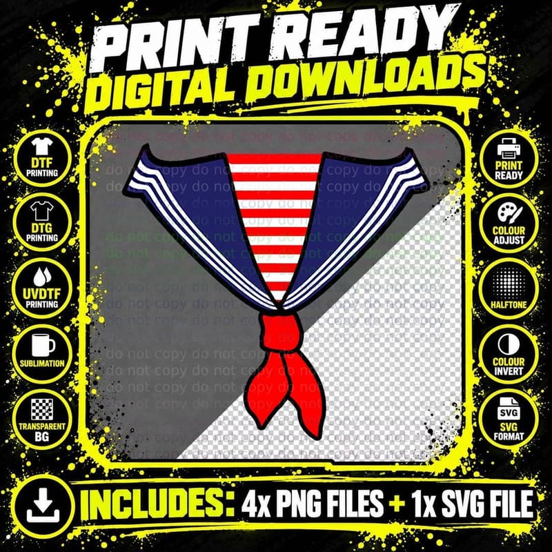 Retro Deckhand Nautical Sailor Halloween Fancy Dress Png SVG Digital Bundle