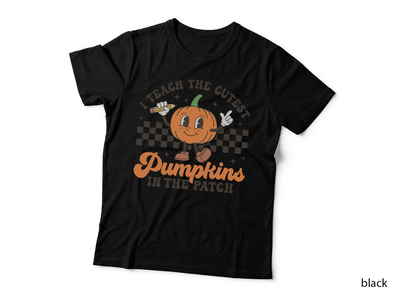 Retro Halloween Teacher Teach the Cutest Pumpkins T-Shirt