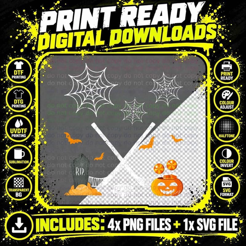 Retro Witch Hockey Halloween Costume Hockey Lover T-Shirt Png SVG Digital Bundle