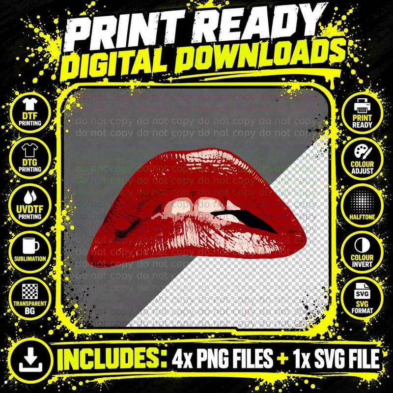Rocky Horror Lips! T-Shirt Png SVG Digital Bundle