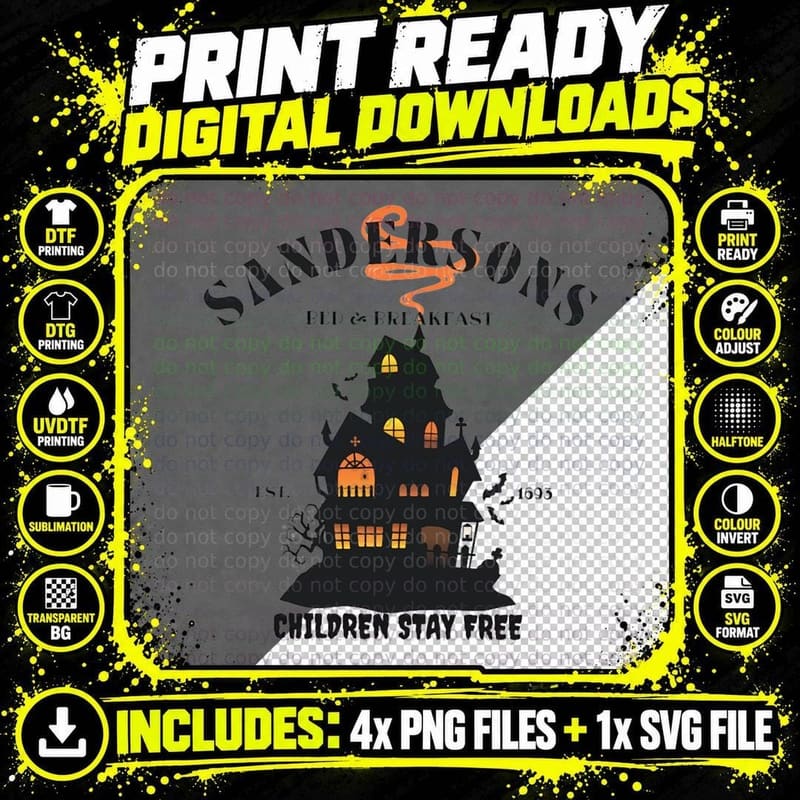 Sanderson Sisters Halloween Fall Classic T-Shirt Png SVG Digital Bundle