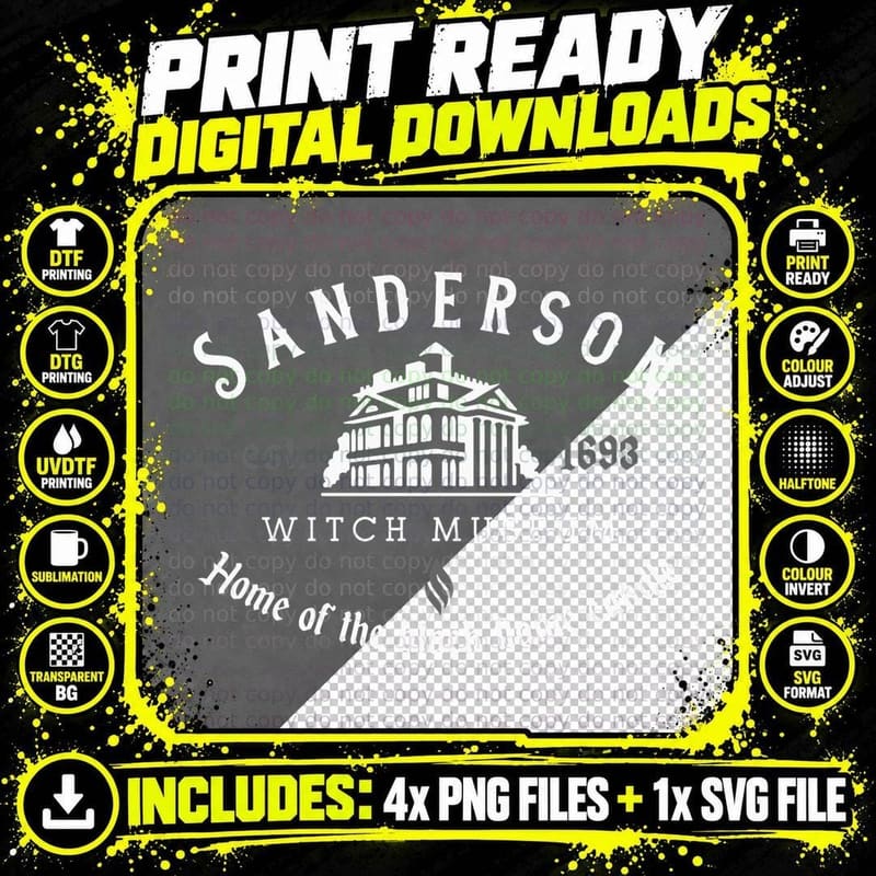 Sanderson Witch Museum Classic T-Shirt Png SVG Digital Bundle