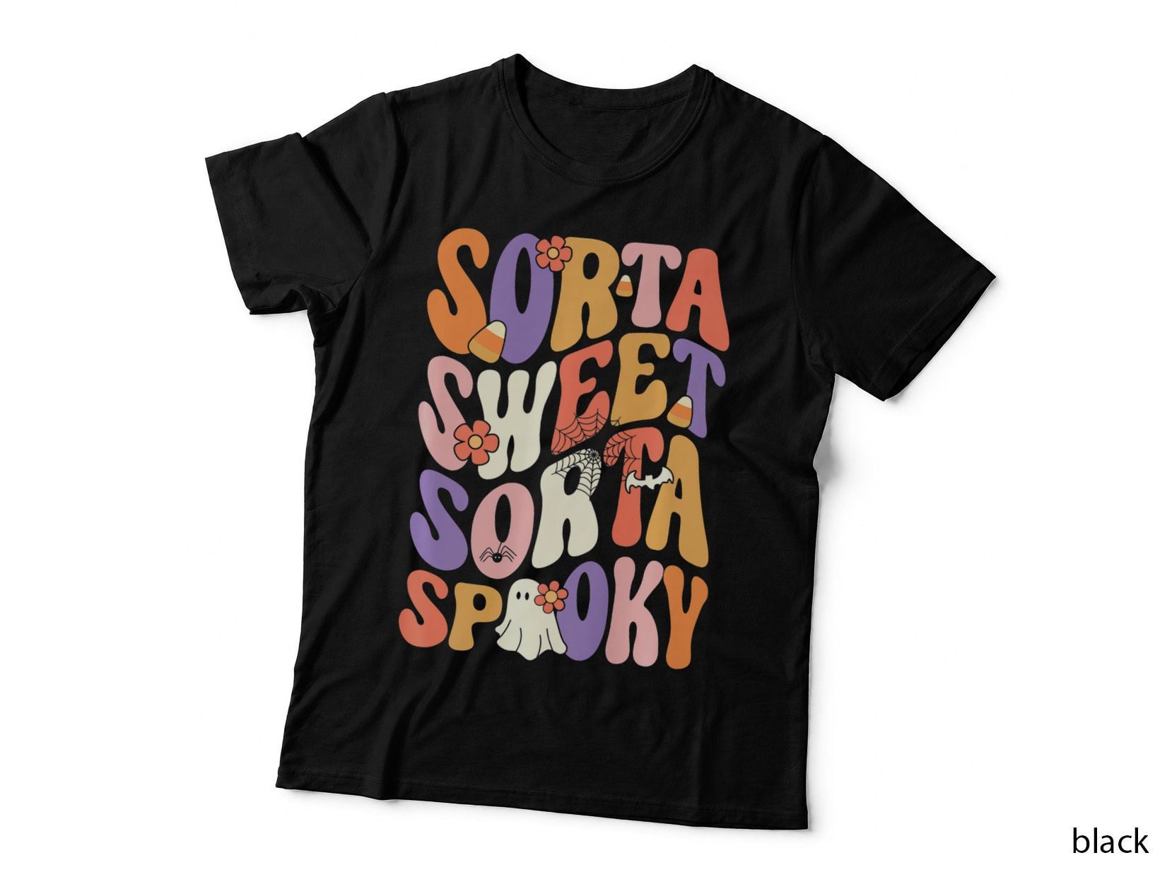 Sorta Sweet Sorta Spooky Funny Retro Ghost Halloween T-Shirt