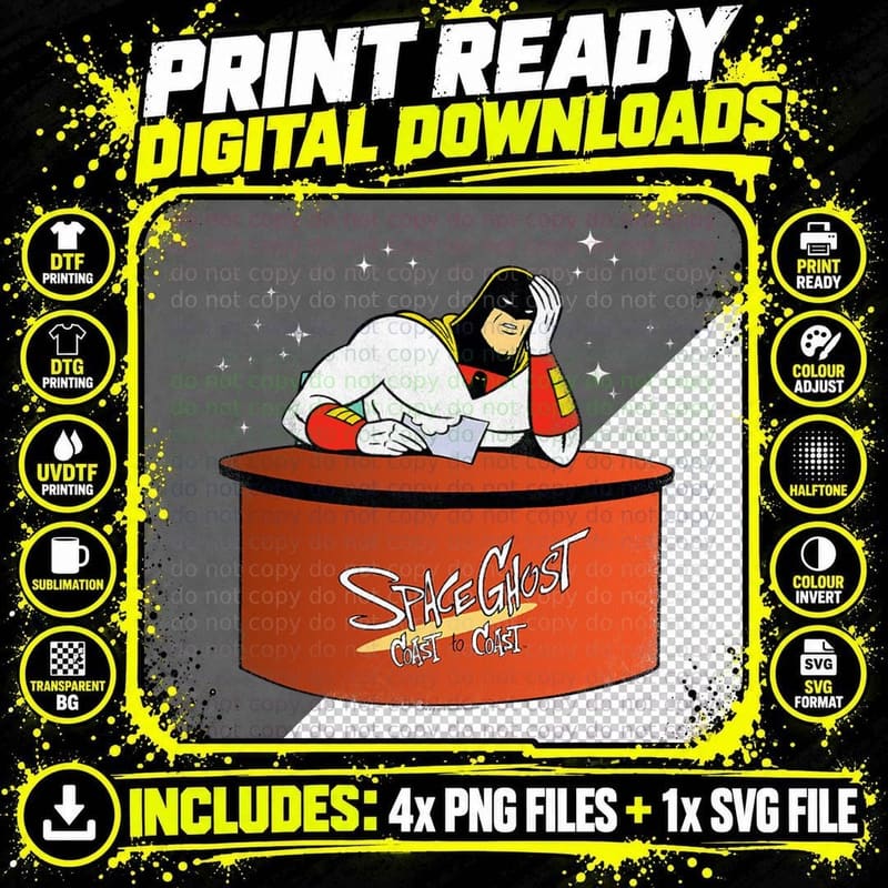 Space Ghost Coast to Coast Great Galaxies T-Shirt Png SVG Digital Bundle