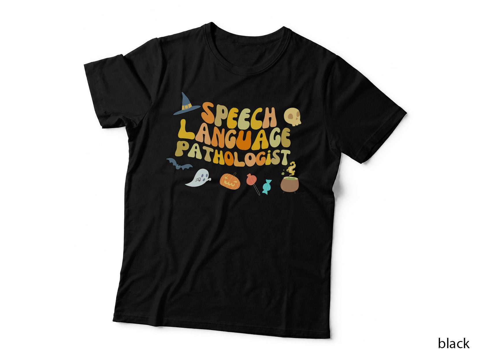 Speech Language Pathology Retro Halloween Speech Therapy T-Shirt