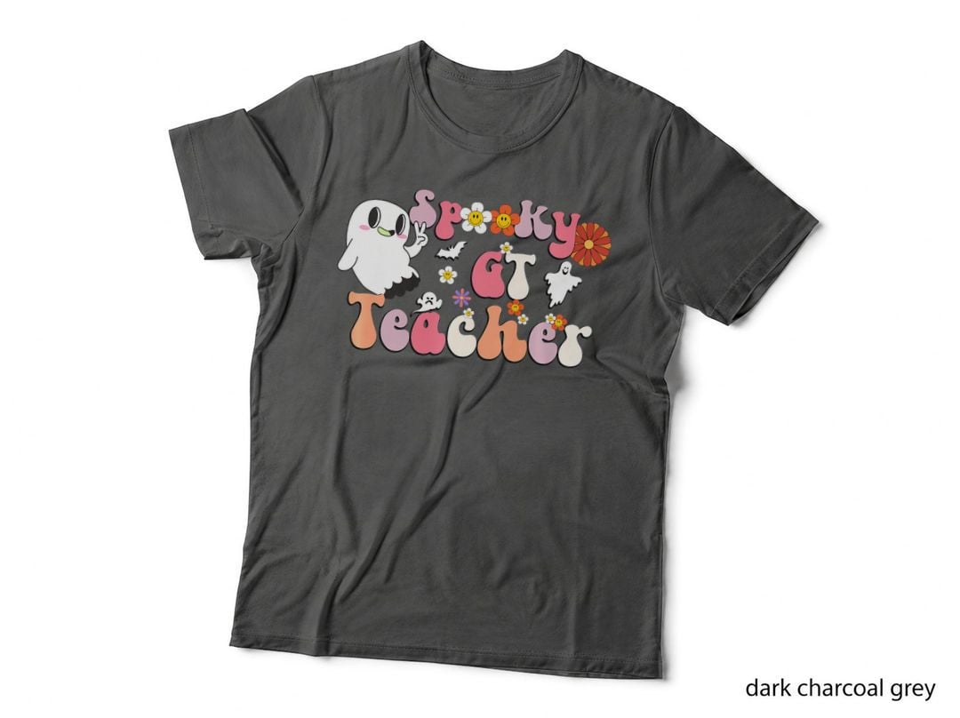 Spooky GT Teacher Retro Groovy Halloween Gifted and, Halloween T-Shirt