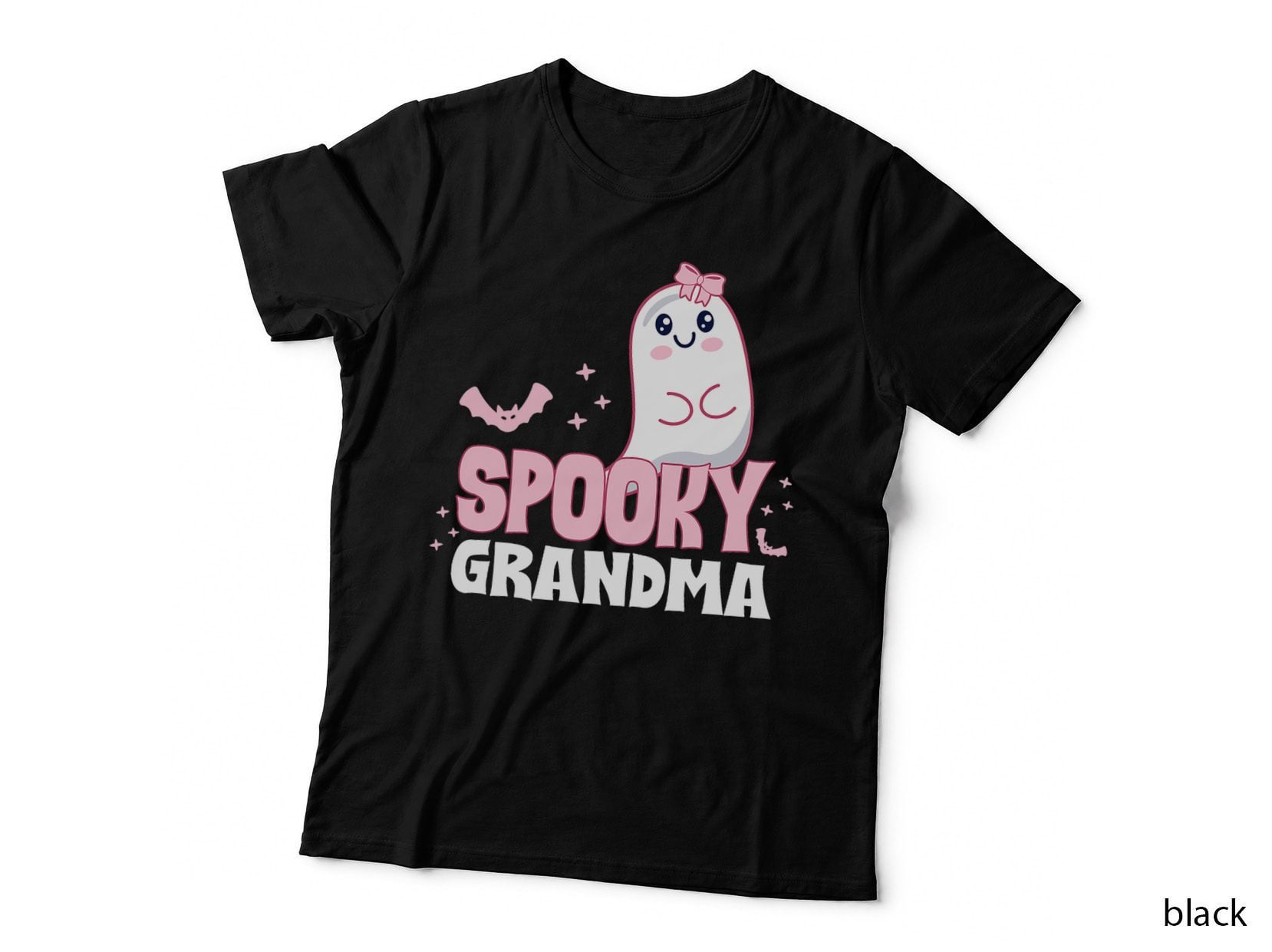 Spooky Grandma Family Cute Pink White Ghost Boo Halloween T-Shirt