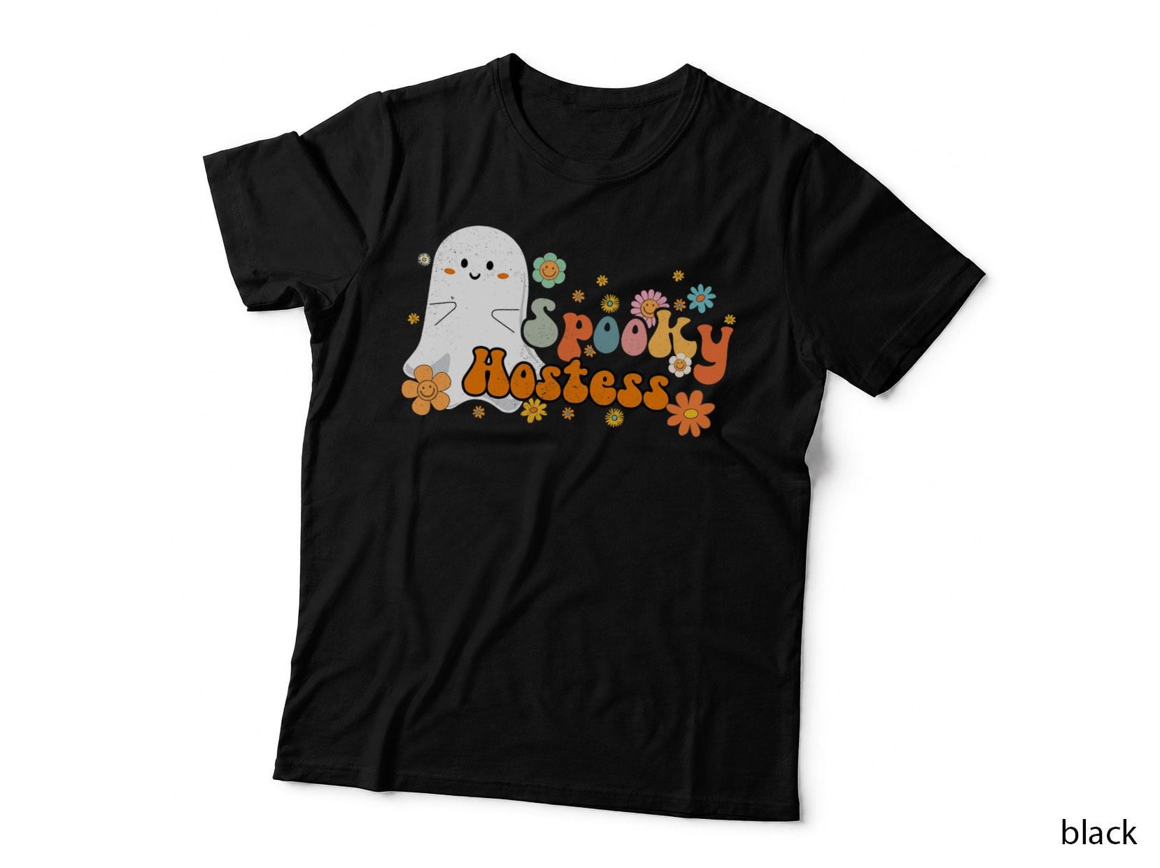 Spooky Hostess Retro Groovy Cute Ghost Halloween T-Shirt