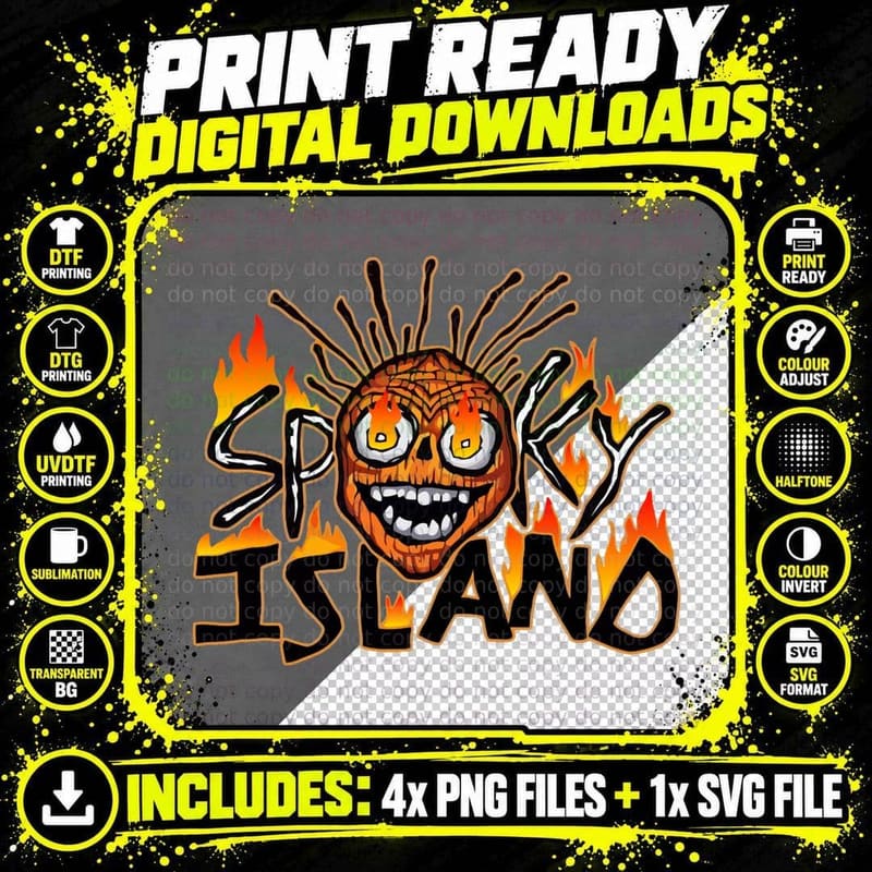 Spooky Island Inspired T-Shirt, Costume Tee Png SVG Digital Bundle