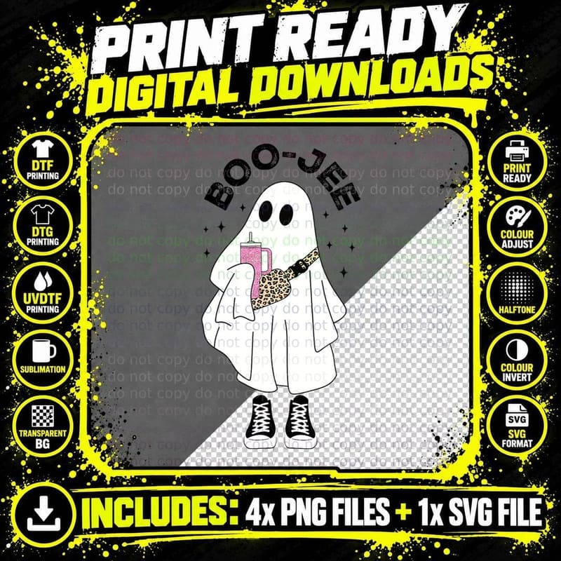 Spooky Season Cute Ghost Halloween Costume Boujee Png SVG Digital Bundle