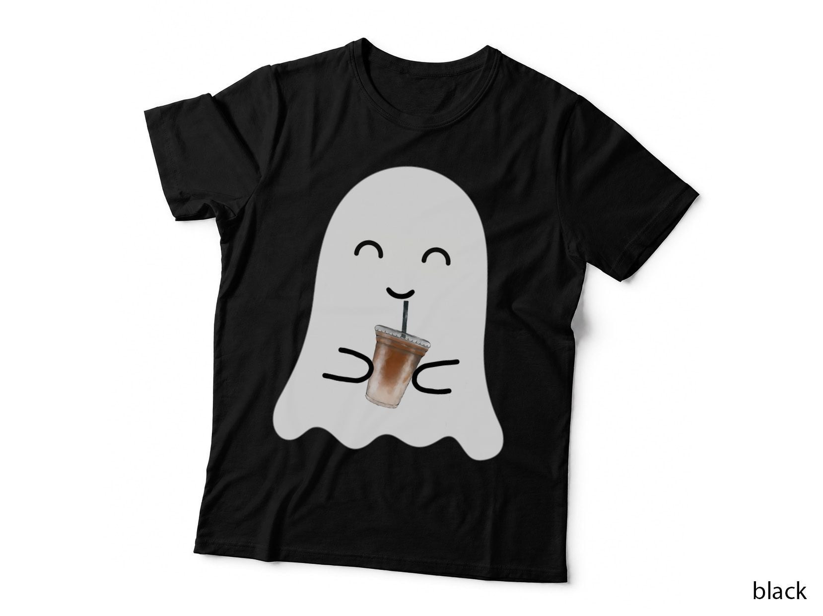 Spooky Season Cute Little Ghost Ice Coffee Halloween Costume T-Shirt