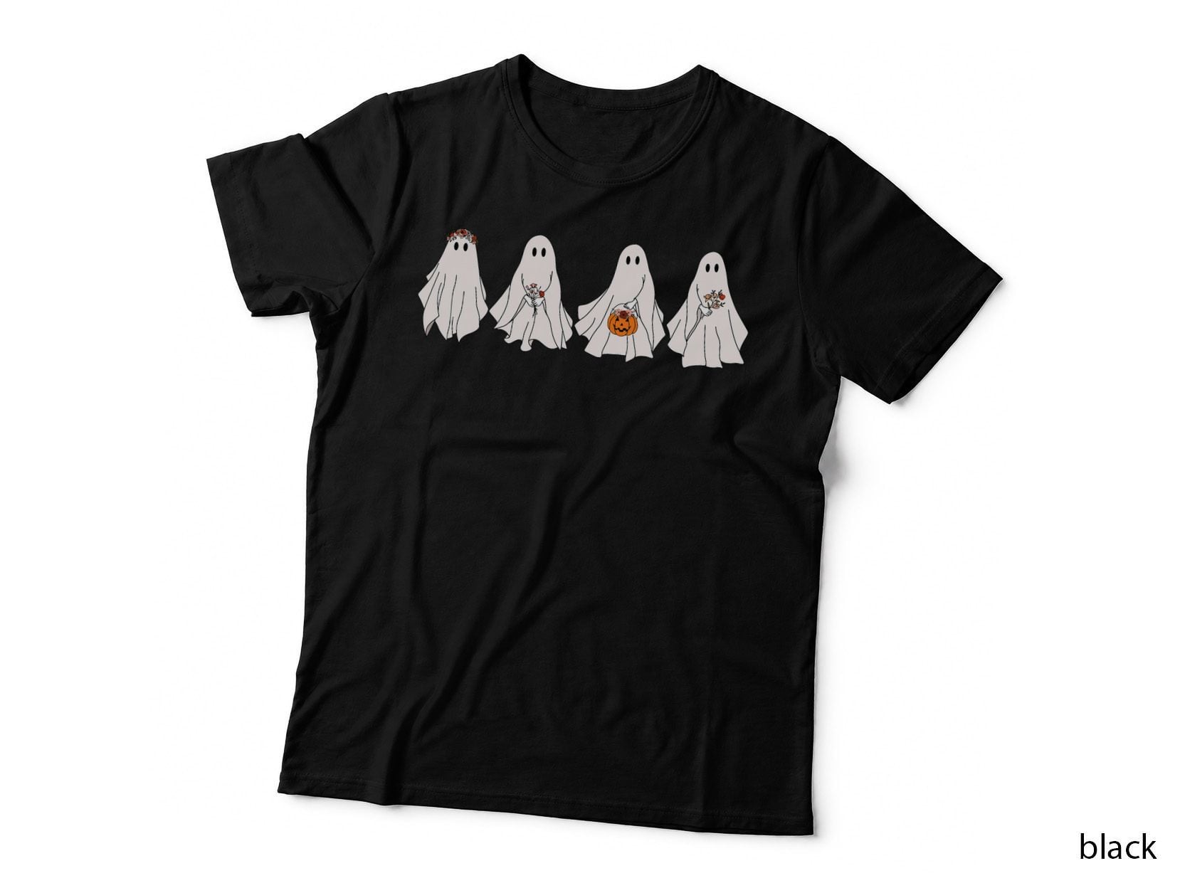 Spooky Season Ghost Pumpkin Retro Halloween Trick or Treat T-Shirt