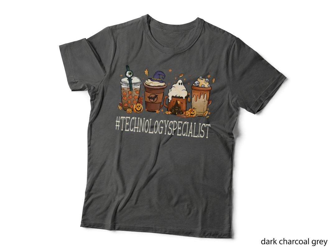 Technology Specialist Horror Coffee Halloween Pumpkin Autumn T-Shirt