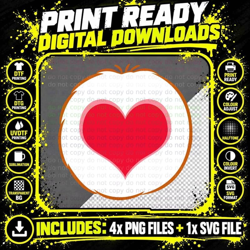 Tender Heart Bear Funny Halloween Bear Costume Gift Png SVG Digital Bundle
