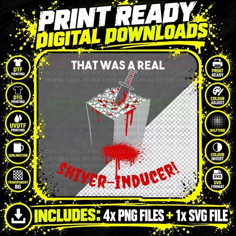 That Was a Real Shiver-Inducer! Funny Horror Movies Png SVG Digital Bundle