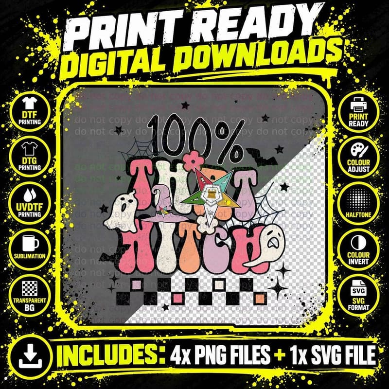 That Witch Funny Retro of Eastern Star Halloween T-Shirt Png SVG Digital Bundle