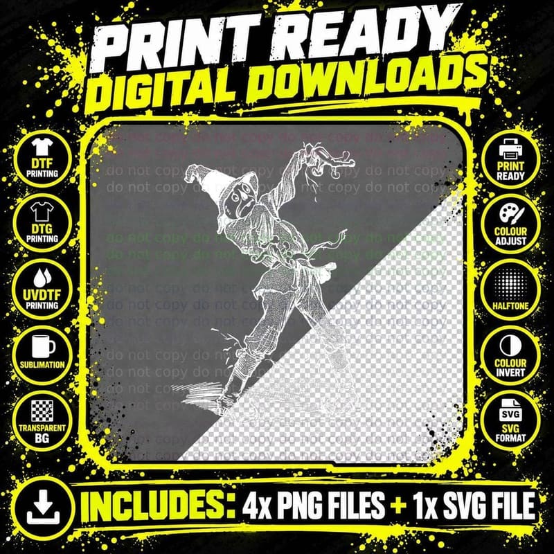 The Land of OZ Vintage Art Halloween Wizard of OZ Png SVG Digital Bundle