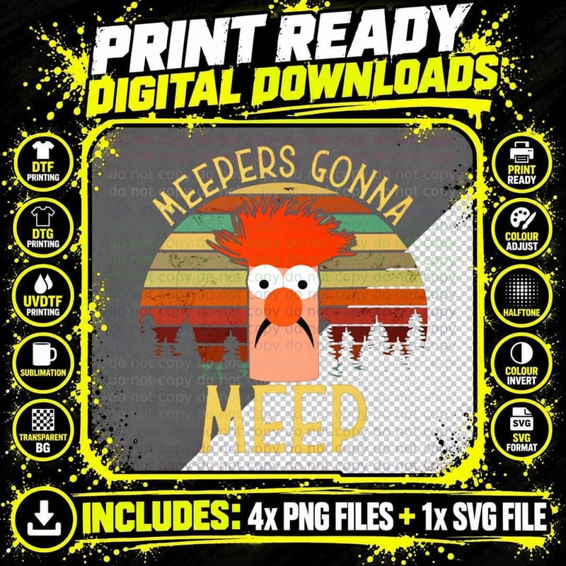 The Muppet Show Beaker Meepers Gonna Meep Gift for Fans Png SVG Digital Bundle