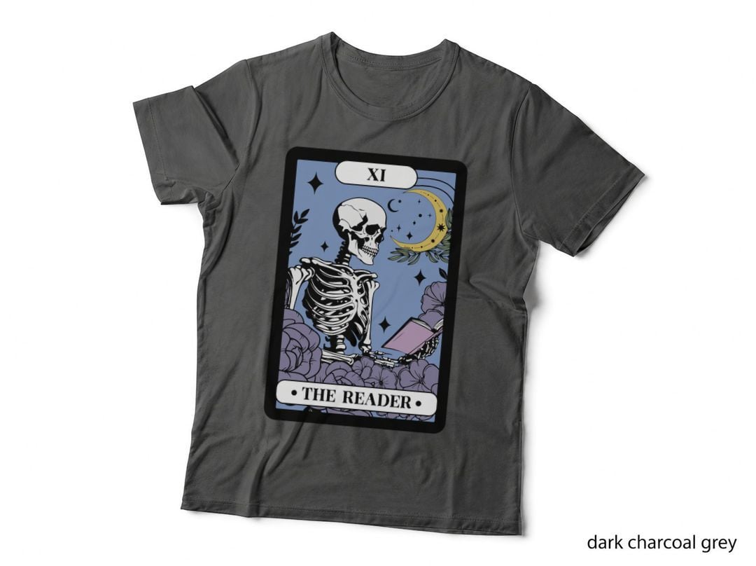 The Reader Tarot Card Skeleton Reading Book T-Shirt