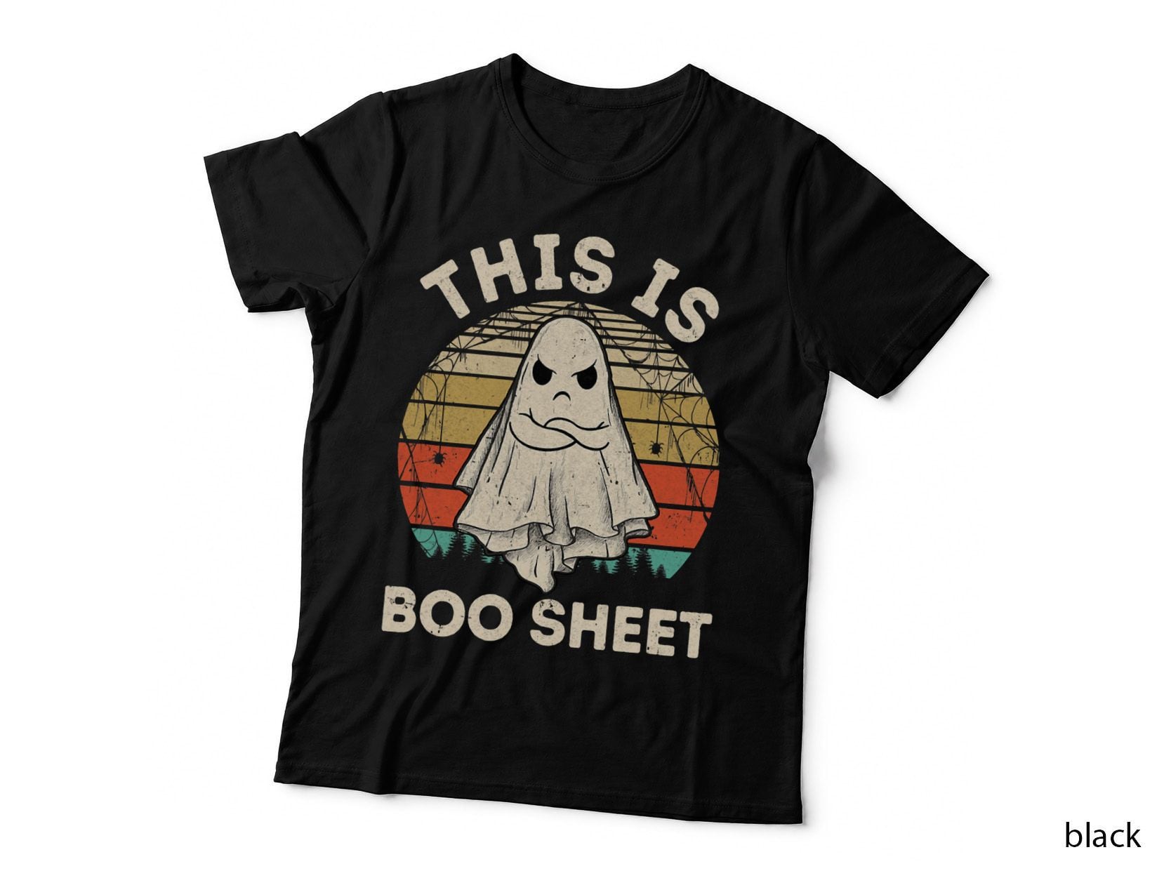 This Is Boo Sheet Ghost Retro Halloween Costume Women Men T-Shirt