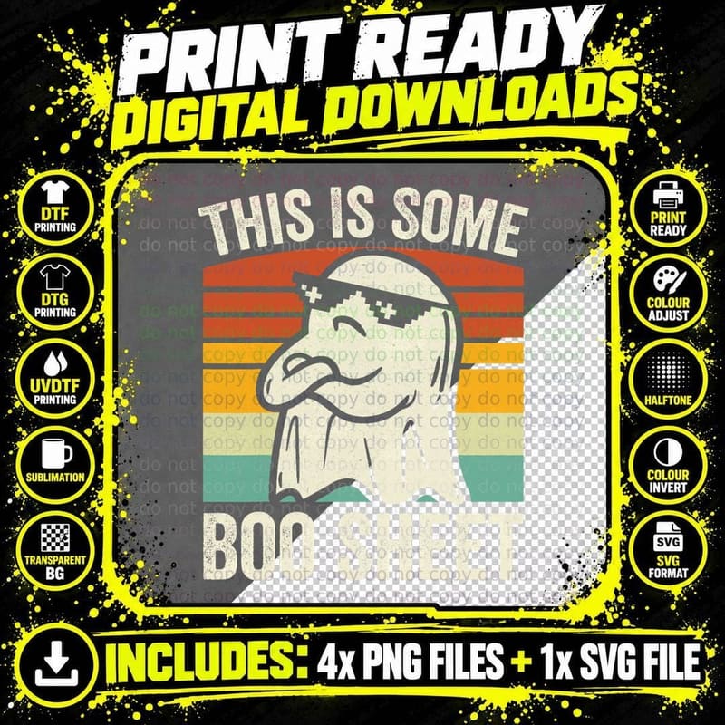 This Is Some Boo Sheet Funny Halloween Ghost Kids Men Png SVG Digital Bundle