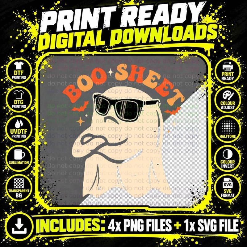 This Is Some Boo Sheet Funny Halloween Ghost for Men Png SVG Digital Bundle