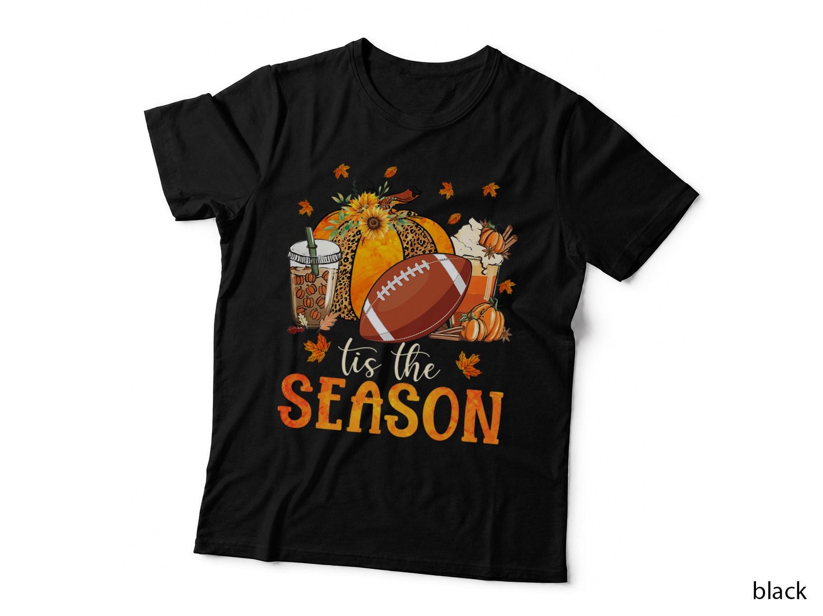 Tis the Season Football and Pumpkin Season Fall Vibes T-Shirt
