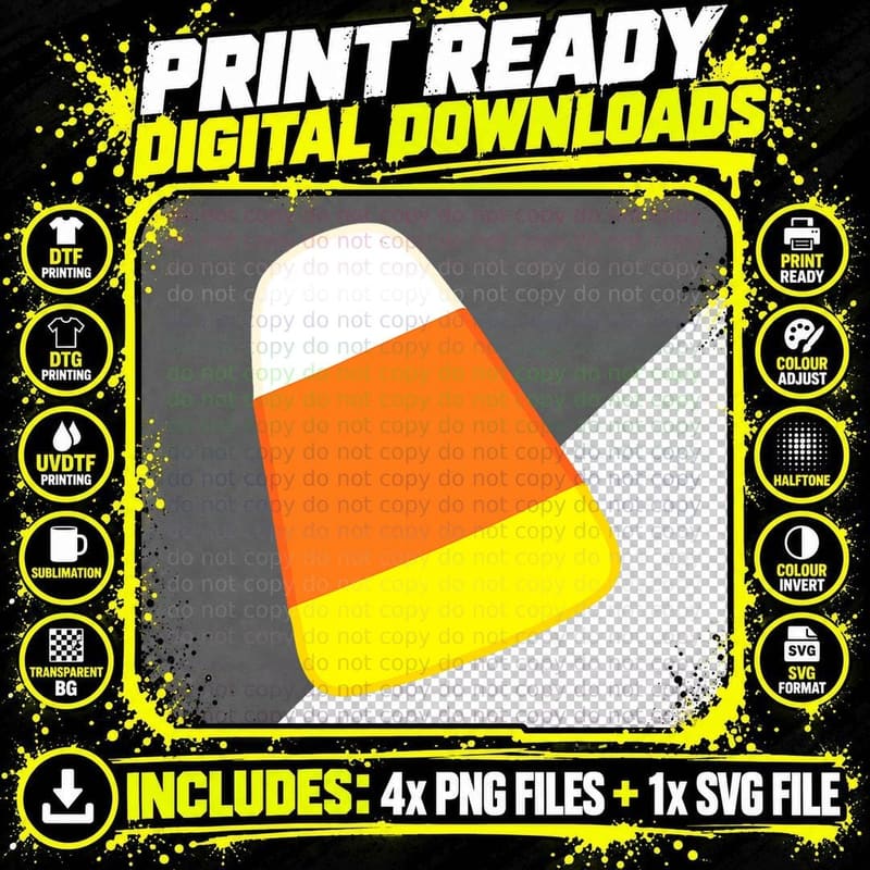 Trick or Treat Halloween Candy Corn T-Shirt Png SVG Digital Bundle