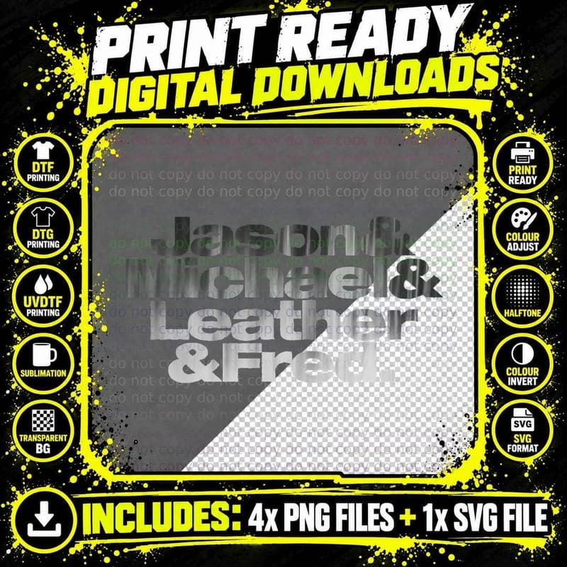 Ultimate Horror Icons Fan Art Design T-Shirt Png SVG Digital Bundle