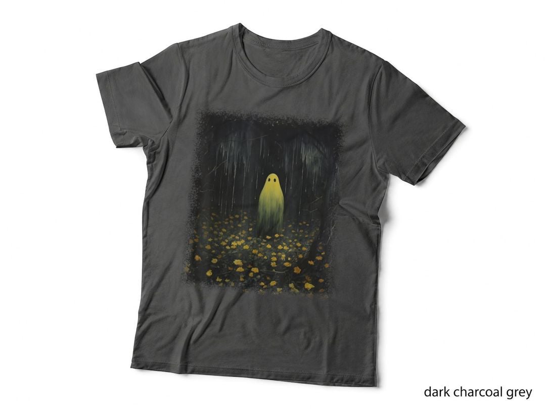 Vintage Gothic Floral Ghost Halloween Ghost in the Forest T-Shirt