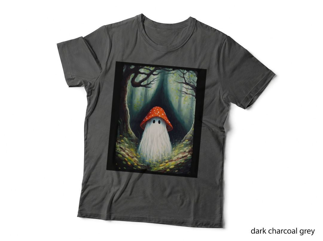 Vintage Mushroom Ghost Halloween Ghost in the Forest Gothic T-Shirt