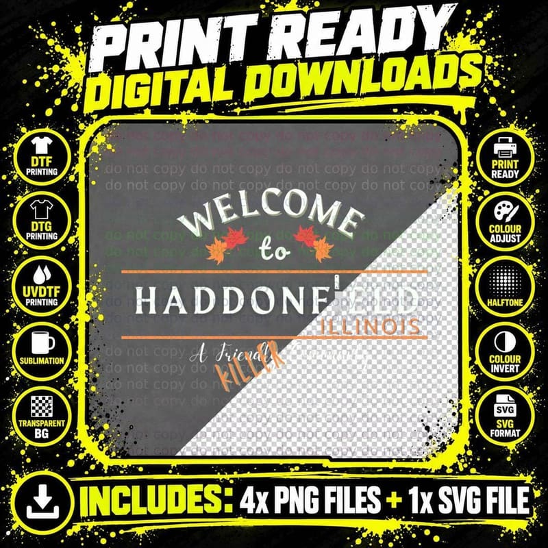 Welcome to Haddonfield Halloween Horror Michael Myers Png SVG Digital Bundle