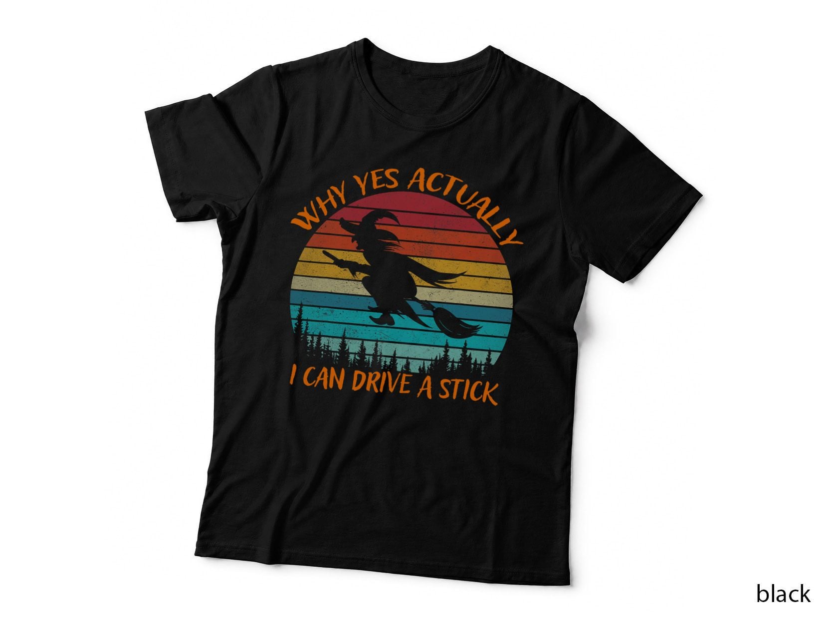 Yes Actually I Can Drive a Stick Halloween Retro Vintage T-Shirt