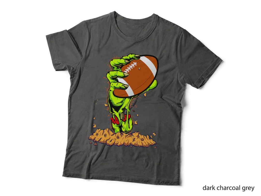 Zombie Hands Football Ball Funny Halloween Horror Scary Kids T-Shirt