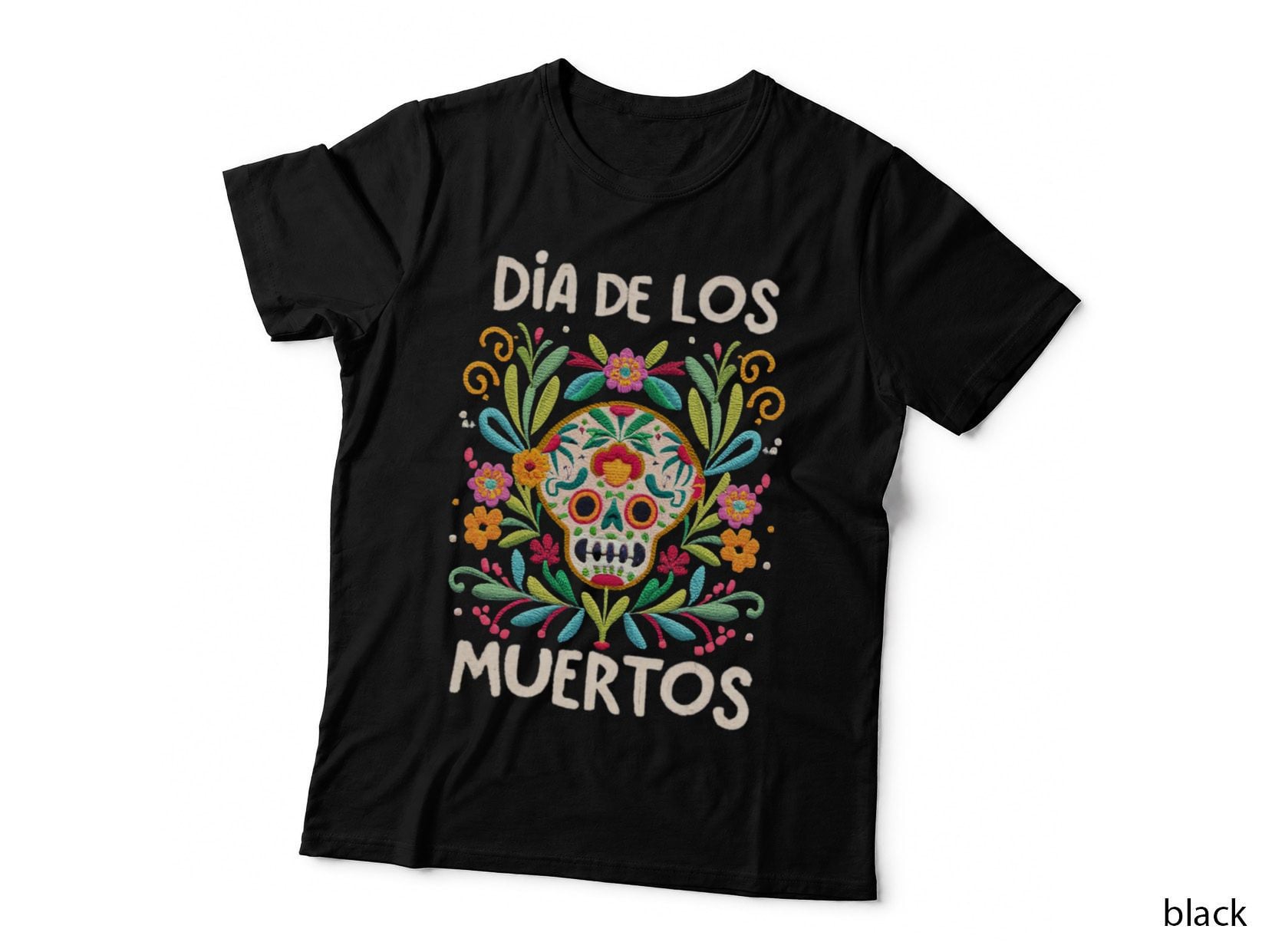 Dia De Los Muertos Mexico Flower Sugar Skull Halloween Women Gift T-Shirt